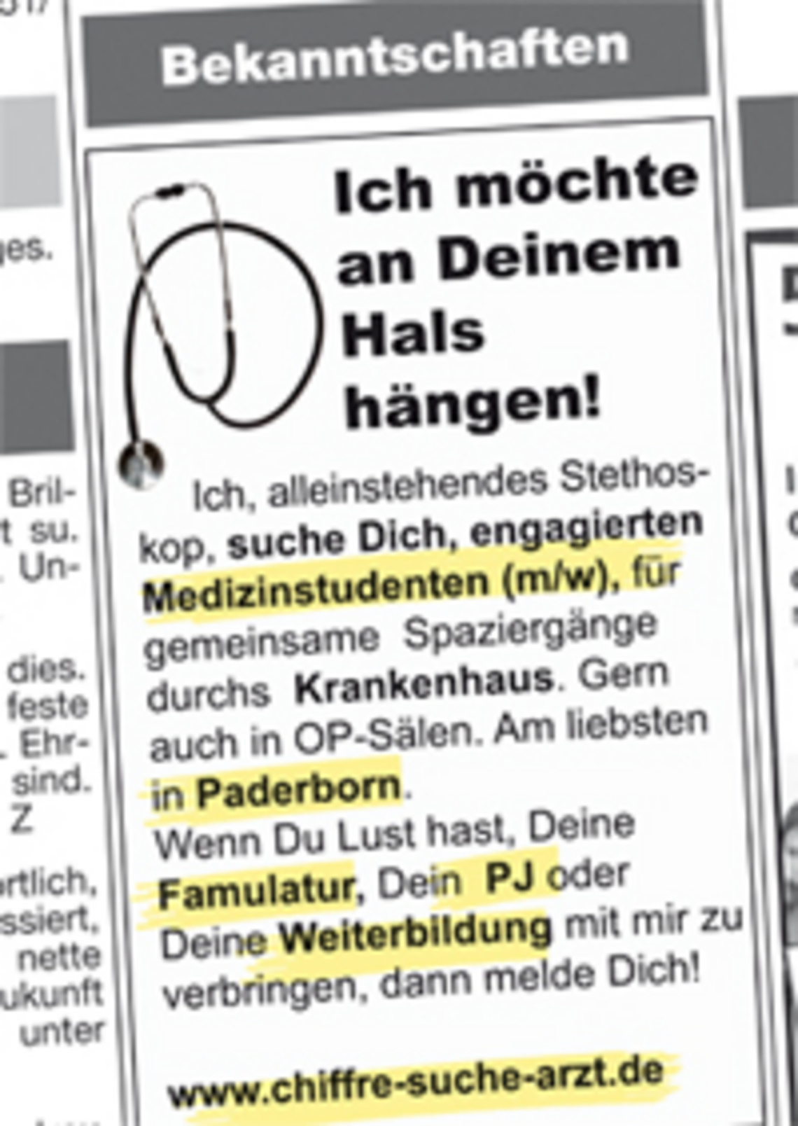 Kampagne für Medizinstudenten